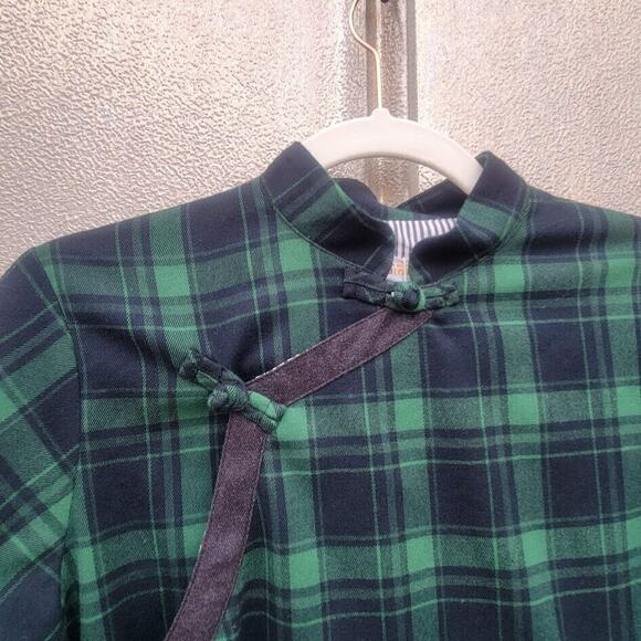 OLOLO Green &Blue Side Button Lined Flannel Top Size S - Picture 3 of 11